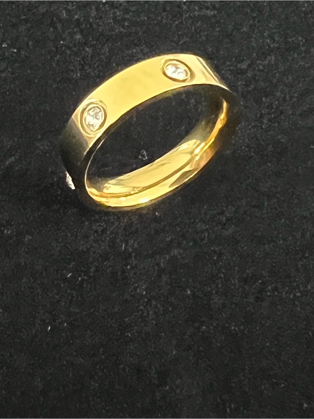 Love Gold & Crystal Wide Band Women’s Fashion Ring